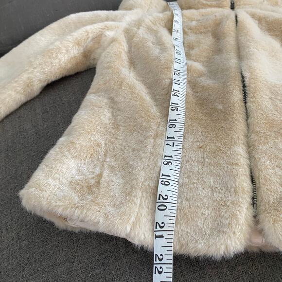 Women’s Cream Faux-Fur Nehru Collar Jacket by Ideology Sz XS - Picture 5 of 6